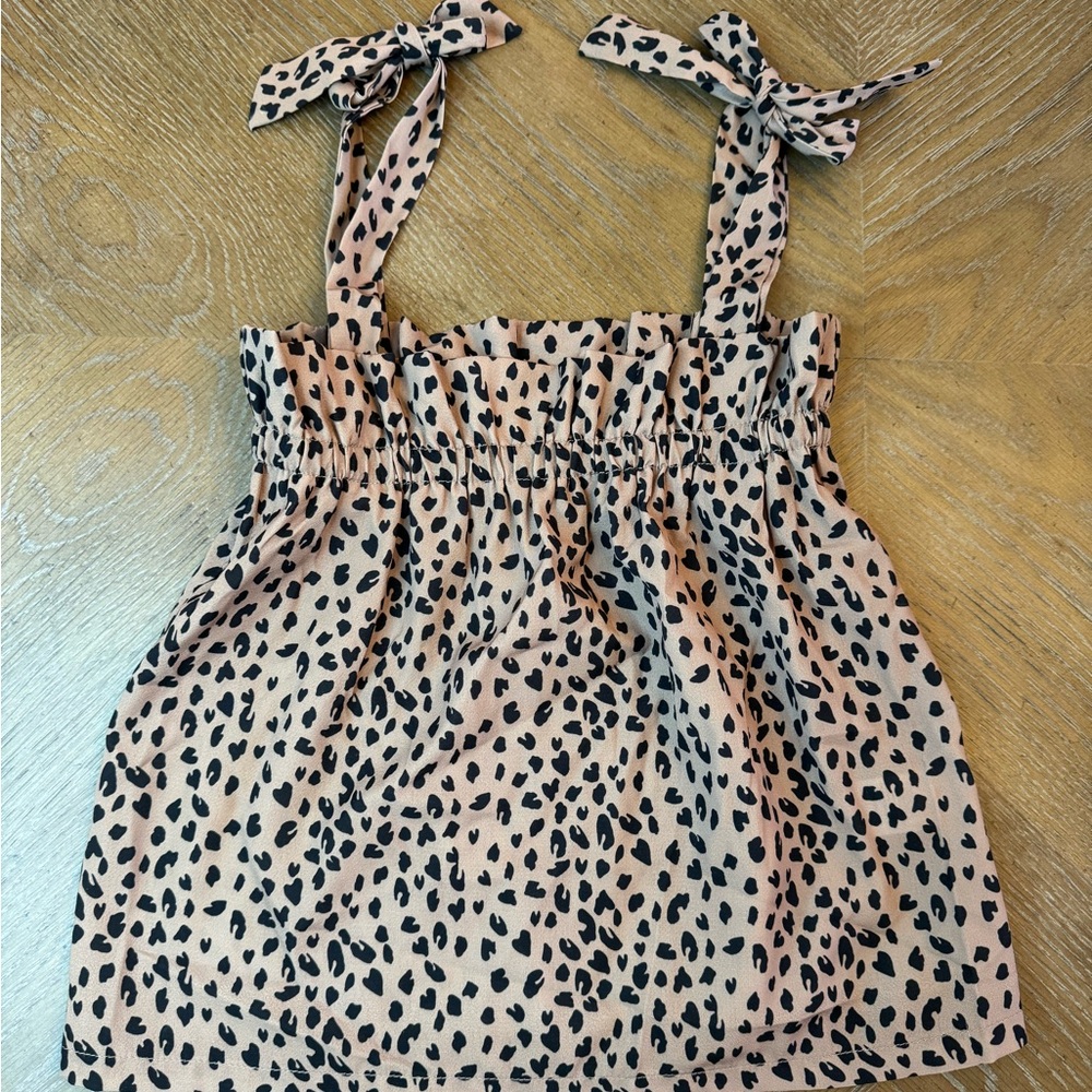 Bailey’s Blossoms Leopard Tie Shoulder Tank Top